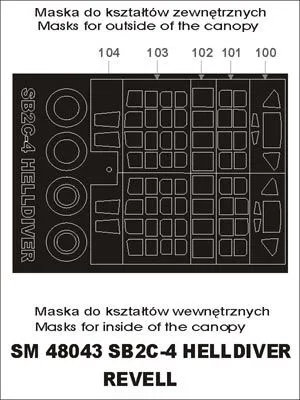 SB2C-4 Helldiver mask for Revell 1:48