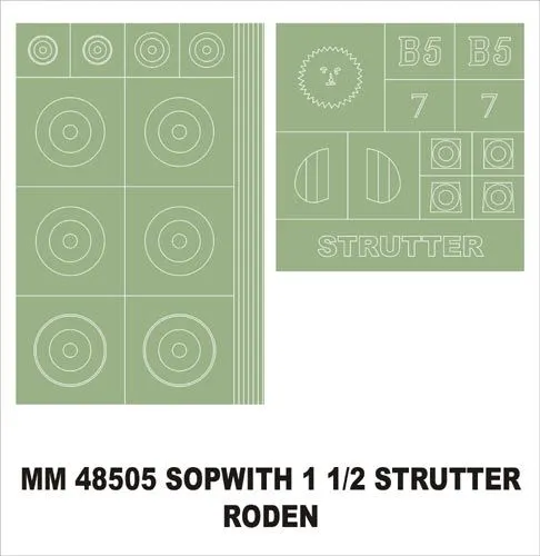 Sopwith 1 1/2 strutter maxi mask for Roden 1:48
