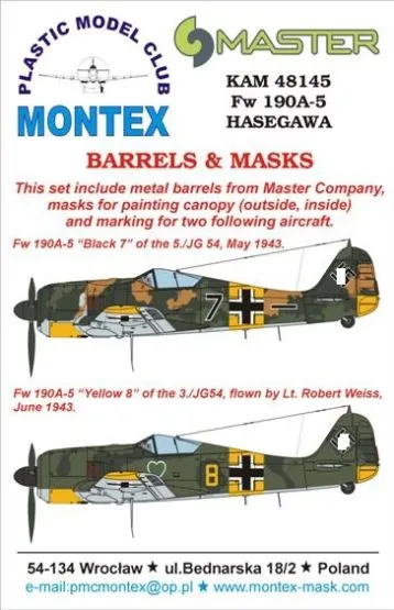 Fw 190A-5 Barrels & Mask for Hasegawa 1:48 Fw 190A-5 Barrels & Mask for Hasegawa 1:48