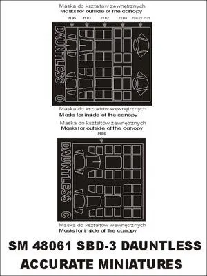 SBD-3/4/5 Dauntless mask for ACC. Miniatures 1:48