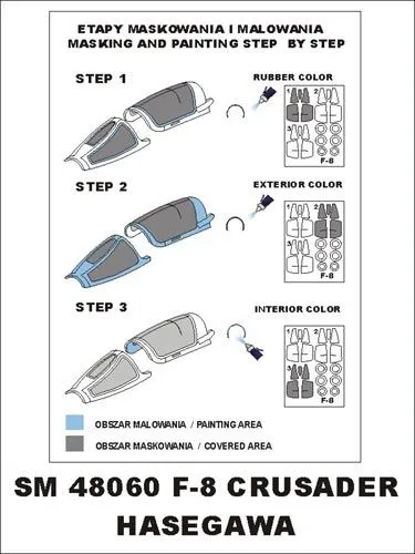 F-8 Crusader mask für Hasegawa 1:48