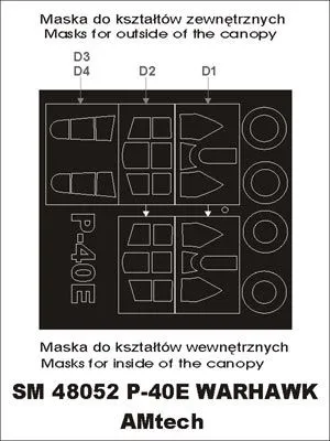 P-40E Warhawk mask für AMT 1:48