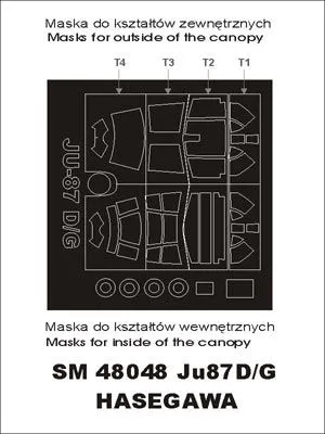 Junkers Ju 87D/G mask for Hasegawa 1:48
