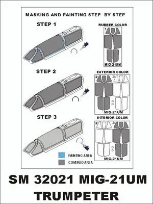 MiG-21UM mask für Trumpeter 1:32