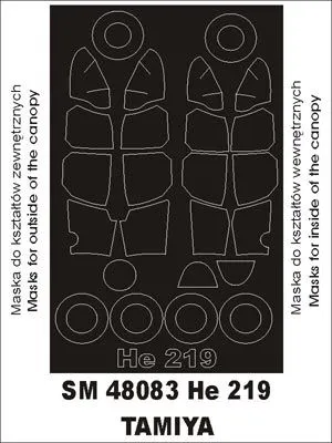Heinkel He 219 UHU mask for Tamiya 1:48 Heinkel He 219 UHU mask for Tamiya 1:48