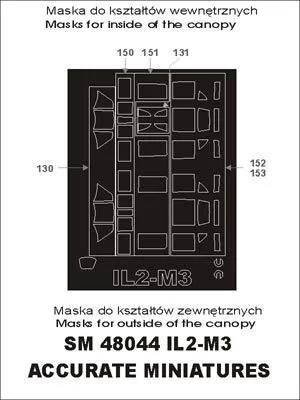 Il-2M3 mask for Acc. M. 1:48 Il-2M3 mask for Acc. M. 1:48