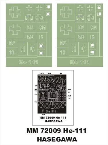 Heinkel He 111 maxi mask for Hasegawa 1:72 Heinkel He 111 maxi mask for Hasegawa 1:72