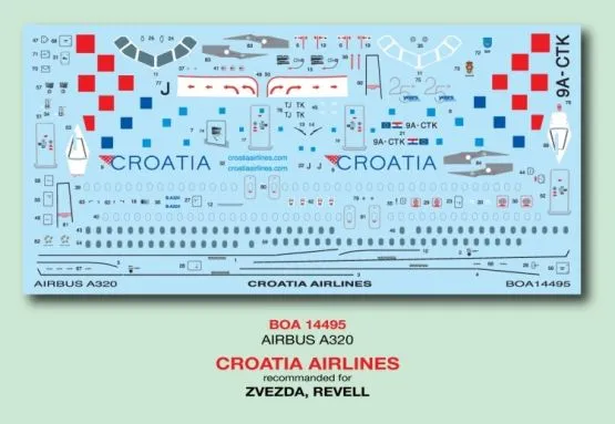 Airbus A320 - Croatia Airlines 1:144