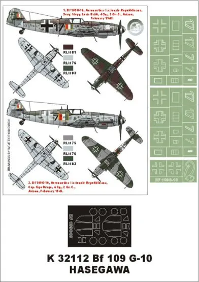 Bf 109G-10 super mask for Hasegawa 1:32