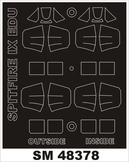 Spitfire Mk.IXc mask for Eduard 1:48 Spitfire Mk.IXc mask for Eduard 1:48