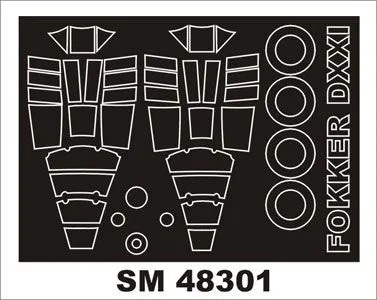 Fokker XXI (Wasp Engine) mask für Special Hobby 1:48 Fokker XXI (Wasp Engine) mask für Special Hobby 1:48