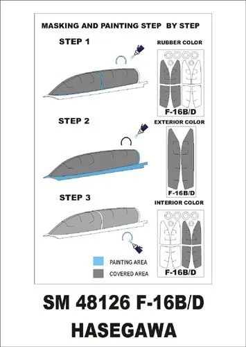 F-16B/D mask for Hasegawa 1:48 F-16B/D mask for Hasegawa 1:48