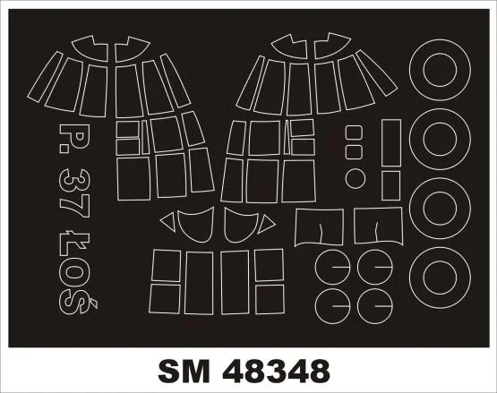 PZL P-37 Los mask for Mirage Hobby 1:48