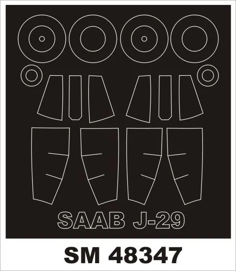 SAAB J29 mask für AZmodel 1:48