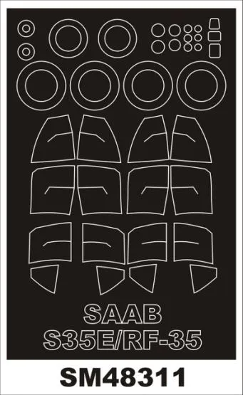 SAAB S35E/ RF-35 mask for Hasegawa 1:48 SAAB S35E/ RF-35 mask for Hasegawa 1:48