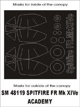 Spitfire FR Mk.XIVe mask for Academy 1:48