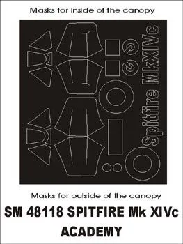 Spitfire FR Mk.XIVc mask for Academy 1:48