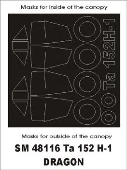 Fw TA 152H mask for Dragon 1:48 Fw TA 152H mask for Dragon 1:48