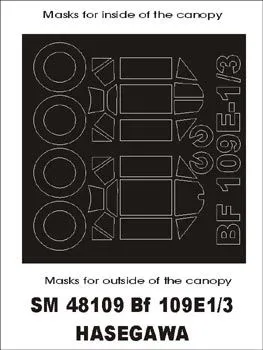 Bf 109E-1/3 mask für Hasegawa 1:48