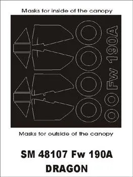 Fw 190A mask for Dragon/ Revell 1:48