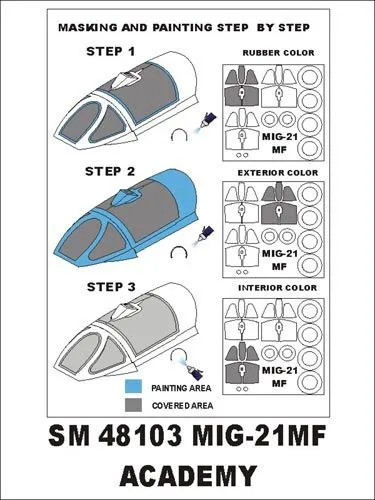 MiG-21MF mini mask for Academy 1:48 MiG-21MF mini mask for Academy 1:48