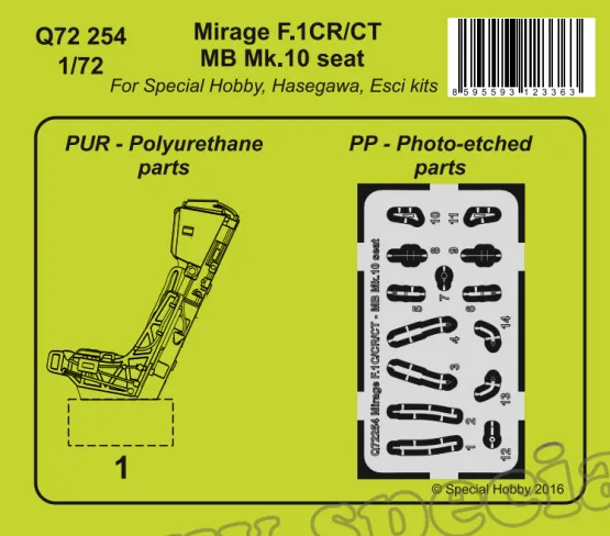 Martin Baker Mk. 10 Seat for Mirage F.1 1:72