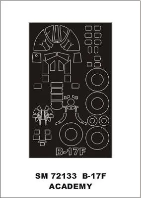 B-17F mask für Academy 1:72
