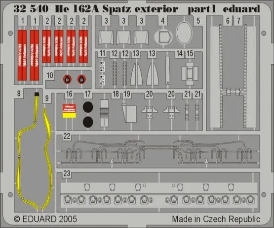 He 162A Spatz exterior for Revell 1:32