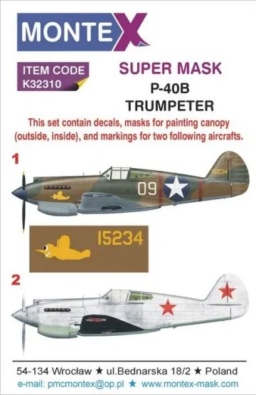 P-40B suprer mask for Trumpeter 1:32