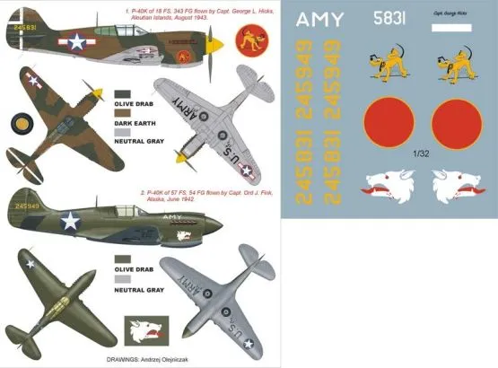 P-40K super mask für Hasegawa 1:32