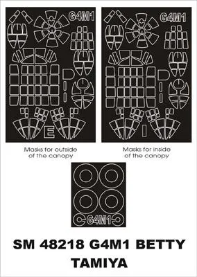 G4M1 Betty mask für Tamiya 1:48