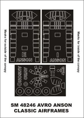 Avro Anson mask for Classic Airframes 1:48