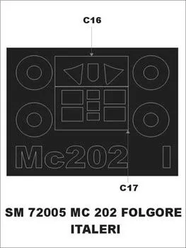 MC 202 Flogore mask für Italeri 1:72