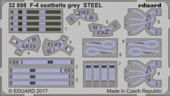 F-4 seatbelts grey STEEL 1:32