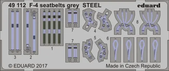F-4 seatbelts grey STEEL 1:48