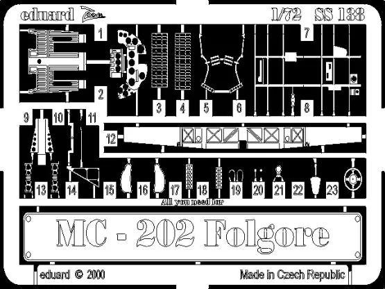 MC 202 Folgore P.E. for Hasegawa - Zoom 1:72