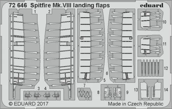 Spitfire Mk. VIII landing flaps for Eduard 1:72