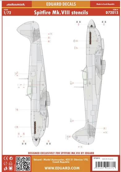 Spitfire Mk.VIII stencils 1:72