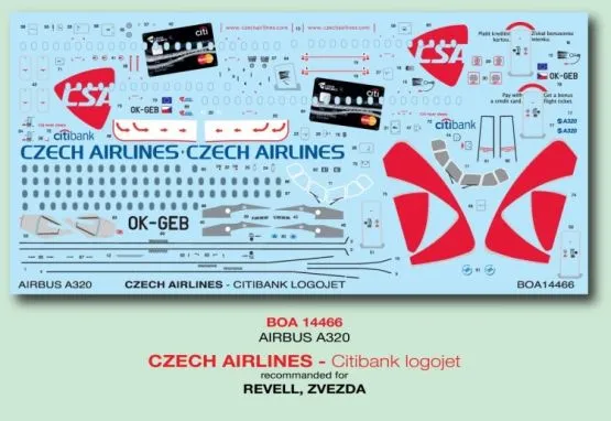Airbus A320 - Czech Airlines (citibank logojet) 1:144