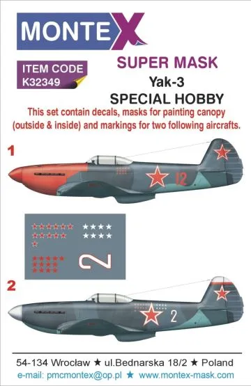 Yak-3 super mask für Special Hobby P.1 1:32