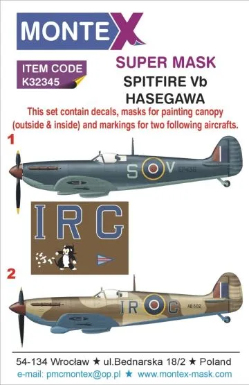 Spitfire Mk.Vb super mask for Hasegawa 1:32