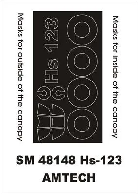 Henschel Hs 123 mask for AMT 1:48 Henschel Hs 123 mask for AMT 1:48