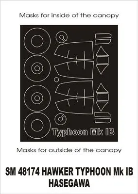 Typhoon Mk.Ib (Bubbletop) mask for Hasegawa 1:48