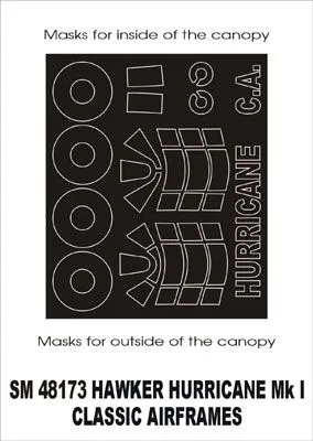 Hurricane Mk.I mask for Classic Airframes 1:48 Hurricane Mk.I mask for Classic Airframes 1:48