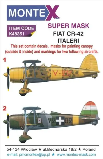 Fiat CR.42 super mask für Italeri 1:48