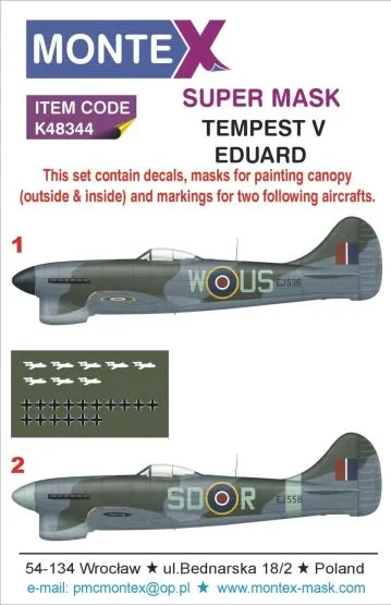 Tempest V super mask für Eduard 1:48