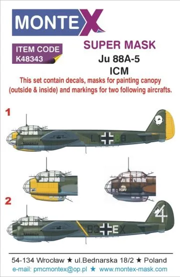 Ju 88A-5 super mask for ICM 1:48