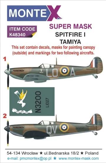 Spitfire Mk.I super mask for Tamiya 1:48 Spitfire Mk.I super mask for Tamiya 1:48