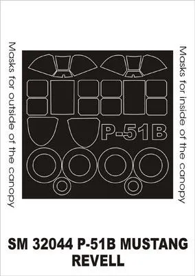 P-51B Mustang mask für Revell 1:32