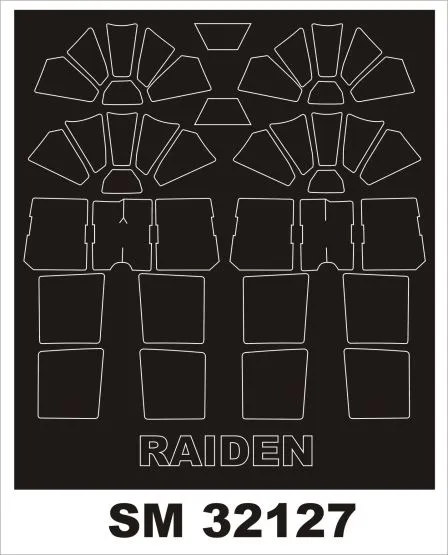 J2M Raiden mask for Hasegawa 1:32